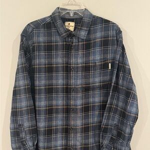 Woolrich Flannel Shirt Mens XL Blue Plaid Long Sleeve Button Up